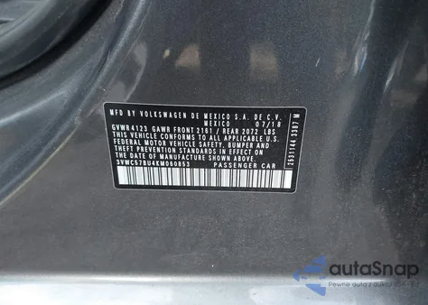 2019 Volkswagen Jetta 1.4T R-Line/1.4T S/1.4T Se from USA, damaged, VIN 3VWC57BU4KM060853